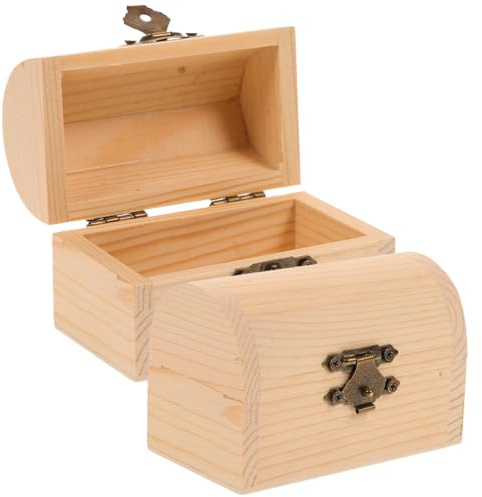 Alipis Holzschatzkiste Mit Deckel Kleine Holzbox Mit Metallschnalle 2Er Set Aufbewahrungsbox Für Süßigkeiten Geschenkbox Für Zuhause Deko Und Ordnung