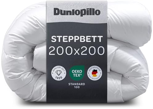 Dunlopillo Bettdecke 200x200cm - Premium Ganzjahresdecke | Oeko-Tex Zertifiziert Decke für Allergiker | Winter Steppdecke, Duvet, Decken, Schlafdecke, Bettdecken 200x200