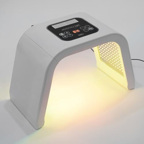 LED 7 Farben Lichttherapie Gesichtsmaske Dreifaches Licht Maske Gesicht Beauty mit Zeiteinstellungsbereich Photonentherapie-Gesichtsmaske Gesichtspflegegerät