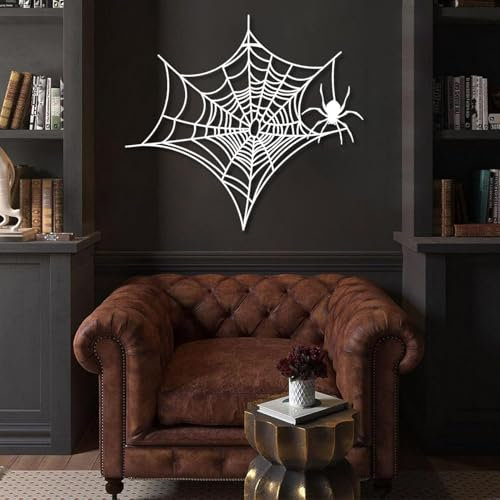 Spinnennetz Metall Wandation, Halloween Wandkunst, Schild, Wohnzimmer Wa