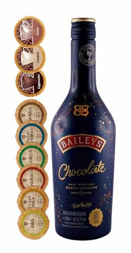 Baileys Chocolate irischer Likör + 9 Edelschokoladen Golddublonen in 9 Geschmacksvariationen