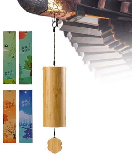 Klingel aus Holz, 8 Klingeltöne aus Holz, Musikdekoration, handgefertigt, für Garten, Schlafzimmer, Terrasse, Spielhaus, Heimdekoration
