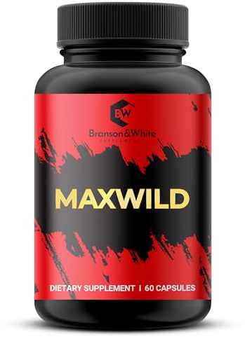 MAXWILD - Testosterona Hombre con 17 Ingredientes | Ácido Aspártico, Muira Puama, L-Arginina, Coenzima Q10 | Energía, Vitalidad, Libido, Rendimiento Físico y Bienestar | 60 Cápsulas