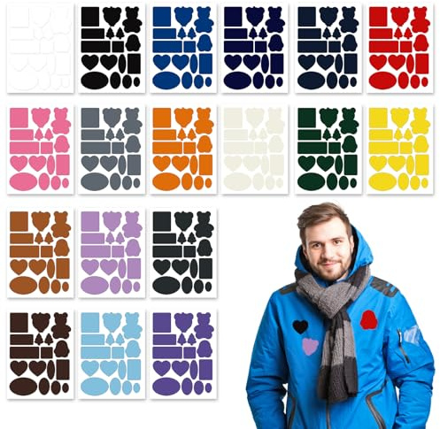 18 Stück ​​daunenjacke flicken reparaturset​​ - 18 Farben Selbstklebende ​​nylon reparatur patches​​ für Jacken, Schlafsäcke & Outdoorbekleidung - Universal Reparaturset