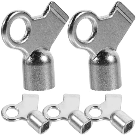 Yardenfun 5pcs Aluminum Alloy Radiator Bleed Keys Small Square Valve Wrench for Efficient Air Release Compatible with Various Radiator Valves for Heating Maintenance