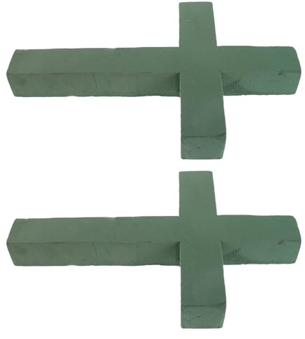 Lurrose Base De Espuma Floral En Forma De Cruz Para Arreglos Funerarios 2 Piezas Soporte Reutilizable Para Flores De Tumba Alta AbsorcióN Y Densidad Para Eventos Conmemorativos