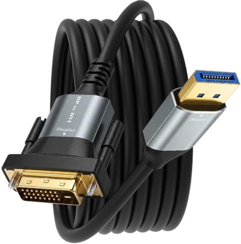 ZVOIYKM DisplayPort to DVI Cable 6FT/1.8m, 1080P@60Hz DP to DVI Adapter with Aluminum Shell & Pure Copper Core, Anti-Oxidation Gold-Plated Male to Male Cord Compatible with Monitor, PC