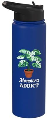 Monstera Addict Variegated Monstera House Plant Stainless Steel Insulated Water Bottle