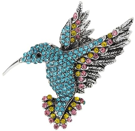 NUOBESTY Broche Oiseau Unisexe, Épingle à Oiseaux, Alliage, Incrustée de Diamants, Bleue, Décorative, pour Décoration de Chemise