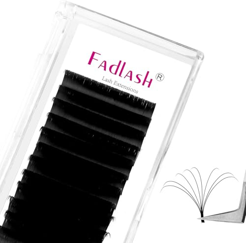 FADLASH Easy Fan Lash Extensions D Curl 0.07 Volume Eyelash Extensions 8-14mm Mixed Lash Trays 2D-10D Self Fanning Lash Extensions Soft Individual Lashes (0.07-D, 8-14mm Mix)