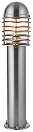 National Lighting Louvre IP44 Rated Louvred Bollard Light - 650mm Outdoor Garden Patio Porch Driveway Lights – Stainless-Steel Garden Lamp Post - 9W 240V LED ES E27 (Not Included)