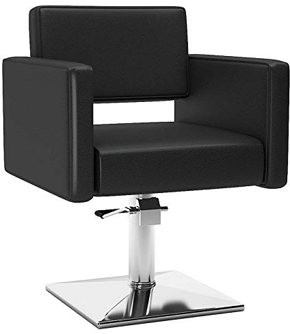 Silla de peluqueria Symbol tapizada en poli-piel de PVC retardante al fuego. Espuma de alta densidad de recuperación rápida. Estructura interior de madera. Bomba hidráulica con freno.