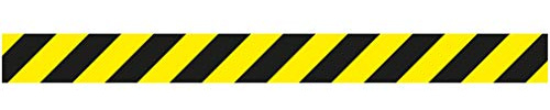 Djois by Tarifold 197507 - Bande adhésive Signalisation Marquage au Sol - 1000 x 90 mm «Gardez vos distances sécurité/Ligne de confidentialité», Sachet 1 unité (Jaune/Noir, 90x1000mm)