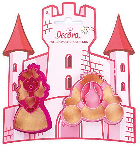 Dream' s Party Kit 2 TAGLIAPASTA a Forma di Principessa e Carrozza - formine Taglia Biscotti per Creare Fantastici Dolci e decori Torte - Ideale per Decorazioni in Pasta di Zucchero