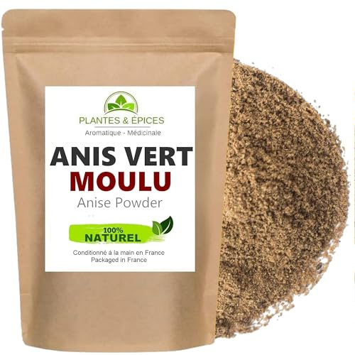 Anis Vert Moulu Poudre 250g, sans additifs 100% Naturel - Sachet Fraîcheur Biodégradable Refermable (250g)