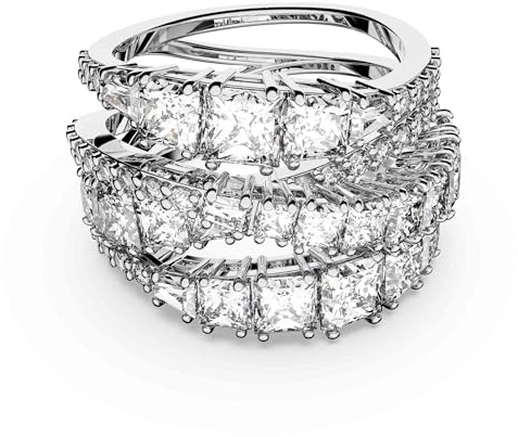 Swarovski Anillo Twist Wrap, Tallas mixtas, Blanco, Baño de rodio
