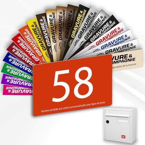 Letterbox Number – Adhesive PVC Engraved Plaque – Custom House/Mailbox Number SignLetterbox Number – Adhesive PVC Engraved Plaque – Custom House/Mailbox Number Sign - SMALL 5 x 3,5 cm (Orange)
