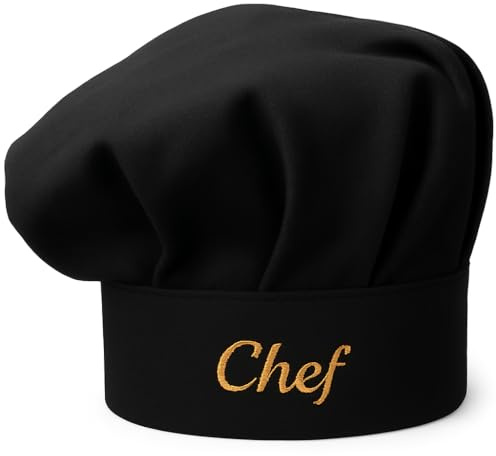 Pet-Jos Kochmütze schwarz verstellbar Kochmütze Baumwolle Küche Kochen Chef Kappe Anti Rauch Hut Home Hotel Restaurant, Einheitsgröße