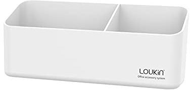 loukin Magnetischer und selbstklebender Markerhalter, trocken abwischbares Zubehörablage, magnetischer Aufbewahrungs-Organizer für Whiteboard, Glas oder Kühlschränke (weiß)