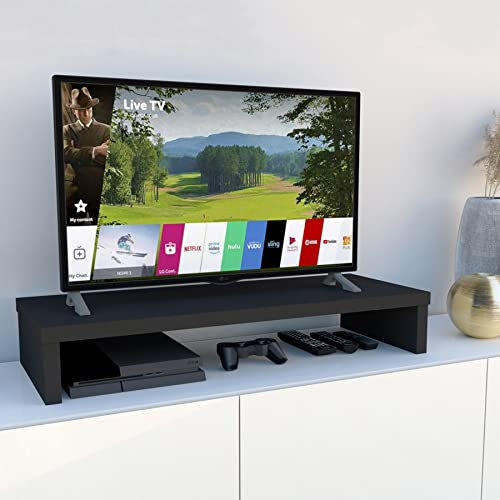 Henor Riser-Halterung für TV aus FSC® Holz 90 x 35 x 15 cm Graphit. Unterstützt 60 kg.