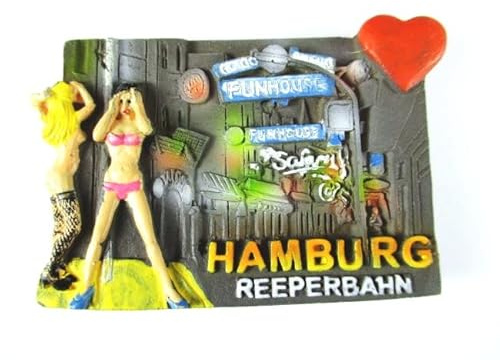 Hamburg Reeperbahn Polyresin Magnet Germany Deutschland Souvenir,Neu