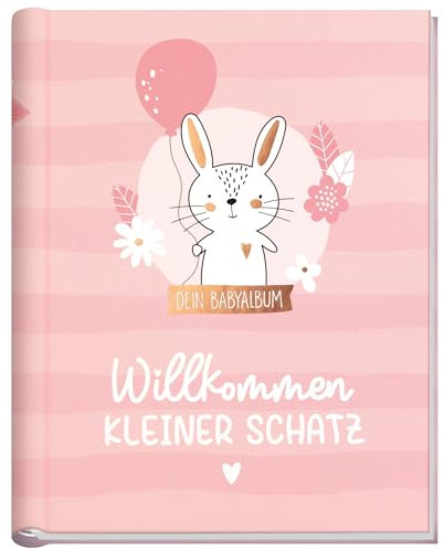 Häfft® Babyalbum Hase Baby-Tagebuch für Schwangerschaft und das erste Jahr - Erinnerungsalbum zur Geburt - Willkommen kleiner Schatz - nachhaltig & klimafreundlich