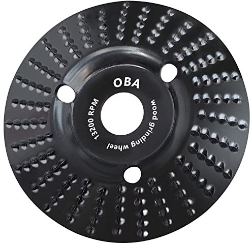 OBA Disco abrasivo per legno per smerigliatrice angolare, 125 mm x 22,2 mm, fresa per legno, dischi abrasivi, rotella per legno, rimozione rapida del materiale (ruota conica – dente medio)