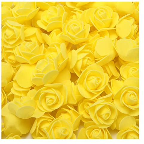 Yurosiay 500 Stück Künstliche Blumen Rosen Mini Schaumrosen Künstliche Rosenköpfe Mini Rose Deko Ohne Stiel Gefälschte Rosen Schaumrosen für DIY Rosen Bär Handwerk Brautstrauß
