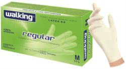 100 PZ GUANTI XL MONOUSO WALKING REGULAR IN LATTICE LATEX + sensibile e resistenti finemente talcati 6 gr DPI cat III