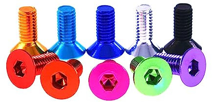 10 Stück M5 M6 Bunte Aluminium Innensechskant Senkkopfschrauben Inbusschrauben, Schwarz, M5x10mm