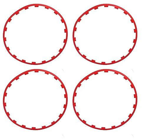 4PCS Ruedas Bandas Protector de Llanta, Coche Camión Universal Rojo Rueda Borde Protector Anillo de Repuesto para 2017 a 2023, para Ruedas de 18 Pulgadas