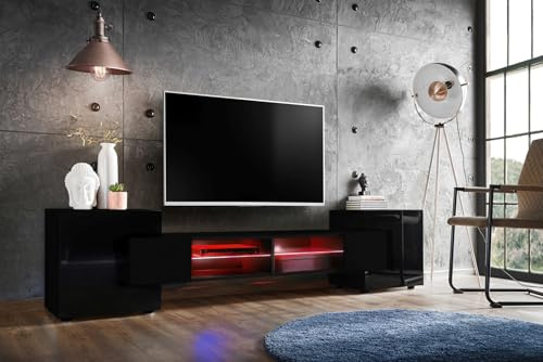 Komodee Meuble TV Merano A2 Noir 230x52,5x35 cm