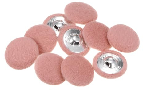QUARKZMAN 10 Stück Stoffbezogene Knöpfe 25mm Runde Plüsch Bezogene Metall Knopf Stoff bedeckt mit Metallschaft Nähknöpfe Bastelknöpfe zum Nähen Basteln für Anzüge Strickjacke, Rosa