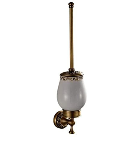 Brosse Toilettes WC Balayette WC Porte-Brosse De Toilette Mural Salle De Bain Antique en Laiton Brossé Matériel De Gravure Ensemble De Brosse De Toilette À Manche Long Brosses WC Et Supports