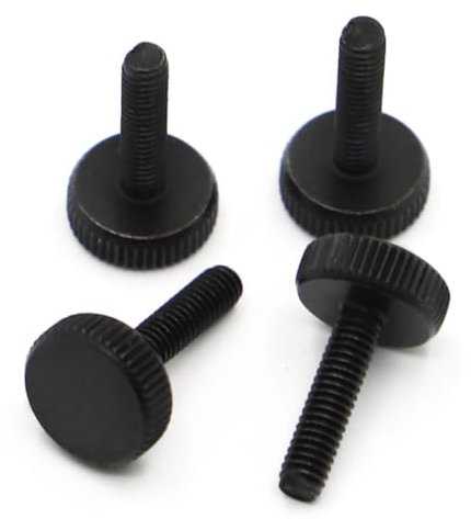 AYYSSM 1–10 Stück DIN653 GB835 schwarzer Kohlenstoffstahl, Rändelschraube mit flachem Kopf, handfest anziehen, Computerschrauben M3, M4, M5, M6, M8, M10(Color:40mm,Size:M10 1pc)