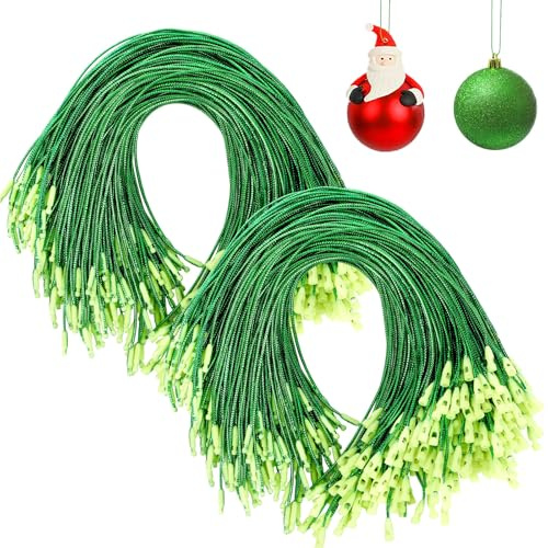 JUNEBRUSHS Weihnachtsbaum Haken, 600 Stück Ornament-Aufhänger mit Schnappverschluss Weihnachtsbaum Aufhänger Weihnachtsbaum Dekoration Einfaches Schnelles (Grün)