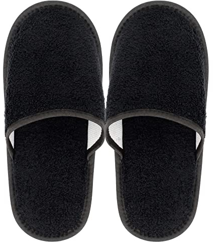 Linnea Chaussons de Bain Pure Noir Taille Extra Large XL du 44 au 45
