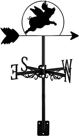 XINYUNFEI Wetterhahn Metall für Garten Wetterschaufel for Dächer, Wetterweiten for Hof Groß, Weathervane for Zaun, for Außenschuppen Eisenharten-Dach-Scheunen Kuppel Dekorationflieger Schwein