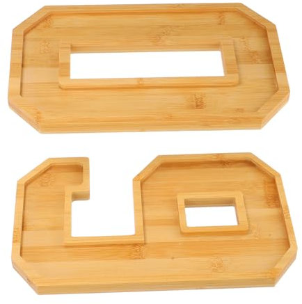 VINTORKY Handmade Wood Number 60 Tray Snack Plate Fruit Tray for Outdoor BBQ and Entertaining