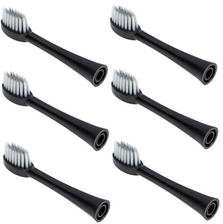 6 Stück Elektrischer Zahnbürstenkopf, X. Q. M. Q X-3 Schwarz | High Grade Nylon, Fein Borstig und Wasserfest, Zahnbürste Elektrisch Aufsätze für Xqmq X-3