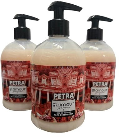 GLAMOUR PARFUM - Jabón de Manos Perfumado Petra Cosmético 3 uds x 500 ml | Ph Neutro con Emolientes Naturales para el Cuidado de la Piel