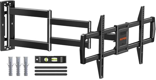 ELIVED 762 mm långt arm-TV-väggfäste för de flesta 42-75 tums TV-apparater, långt förlängningshörn TV-fäste, full rörelse väggfäste svängbar och lutning, rymmer upp till 45 kg. Max VESA 600 x 400 mm