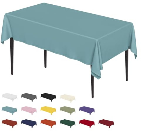 Artoid Mode Tovaglia antimacchia - Effetto lino - Rettangolare - 140 x 220 cm - Lavabile - Per cucina, giardino, vacanze, feste - Turchese