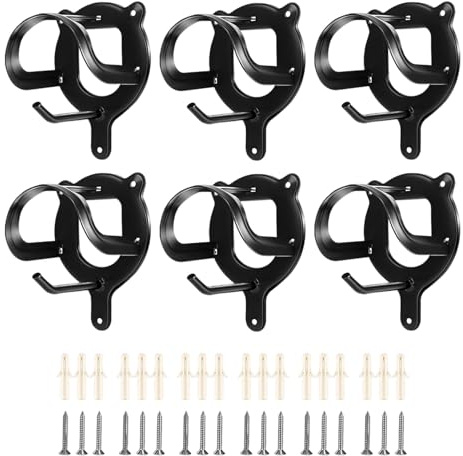 YCBTREE 6 Stück Trensenhalter Pferd, Robuste Metall-Zaumzeughalter mit Schrauben & Dübeln, Wandhalterung für Halfter, Gerten & Zaumzeug in Stall, Sattelkammer oder Reitstall (6 Stück)