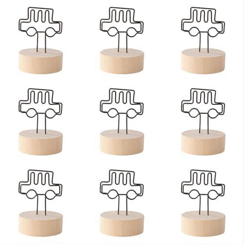 10 Stück Memohalter Klammer, Memo Clip Ständer Fotohalter Platz kartenhalter Metall, Fotohalter Ständer, Hochzeit Platzkartenhalter, für Büro, Event, Geburtstag, Restaurants (Beige, 3.8x3.8x5.3cm)