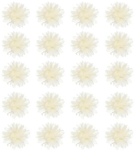 sourcing map Chiffon Blume, 7,6 cm Stoff Blumen Schleifen Nähen Stoff Applikationen Stirnband Verzierungen für Handwerk Kleider DIY Party Hochzeit Dekoration Beige 20 Stück