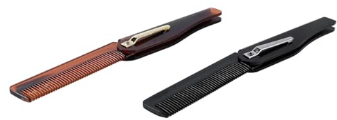 Orivin 2 PCS Klappbarer Bartkamm, Feinzahnkamm, Tragbarer Taschenkamm Für Bart Und Haare, Für Reisen Und Den Täglichen Gebrauch