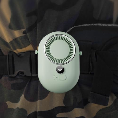 Ventilatore da collo portatile con display a LED, 3 impostazioni di velocità, dispositivo di raffreddamento indossabile ricaricabile tramite USB, batteria da 2000 mAh, per attività interne ed esterne