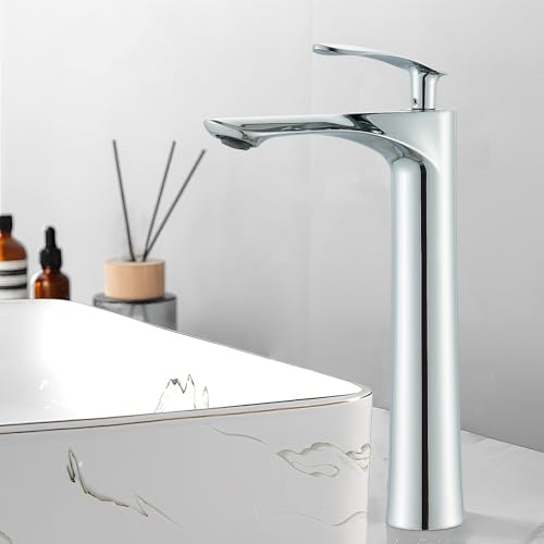 Robinet de Lavabo pour Salle de Bain,Robinet Salle de Bain Réglable Chaud et Froid,économie d'eau,robinet d'évier à une poignée,Chrome