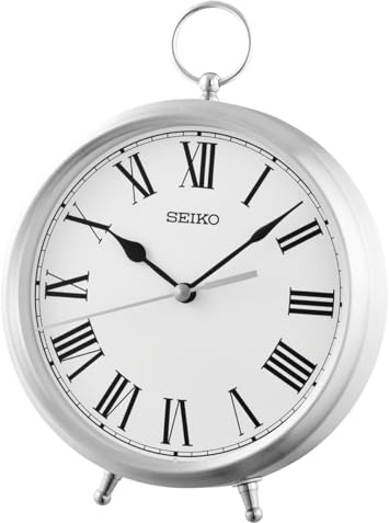 Seiko Clock Tischuhr Silber-weiß